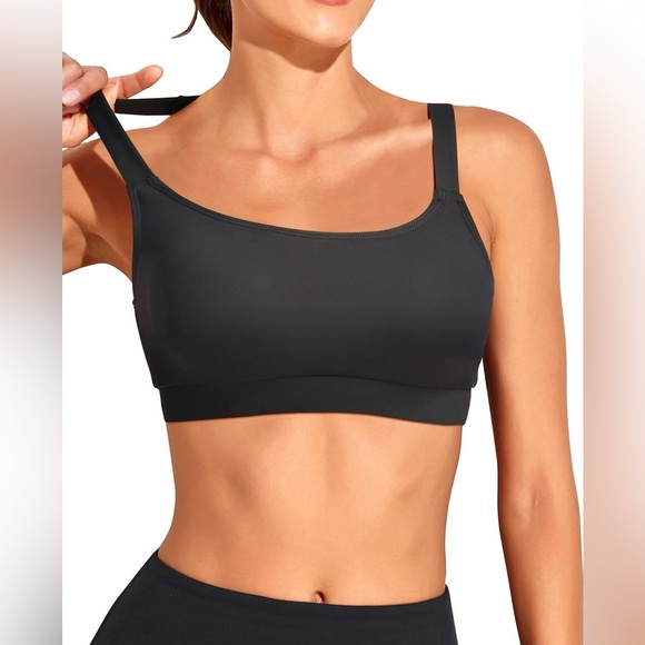 Women Sports Bra Bikini Tops Scoop Neck Bathing Suits Top - Picture 2 of 8